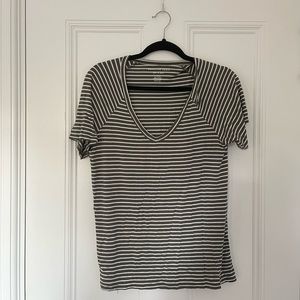 american eagle olive green striped tshirt